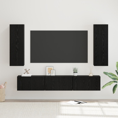 TV-bänkset med hylla Övrigt med lagring med dörr 5 pcs Svart ek Medium 30.5 x 30 x 90 cm