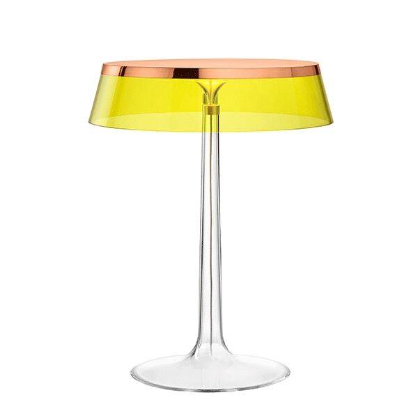 Flos Bon Jour Bordslampa Koppar Kropp och Gul Skärm - Transparent + Koppar + Gul