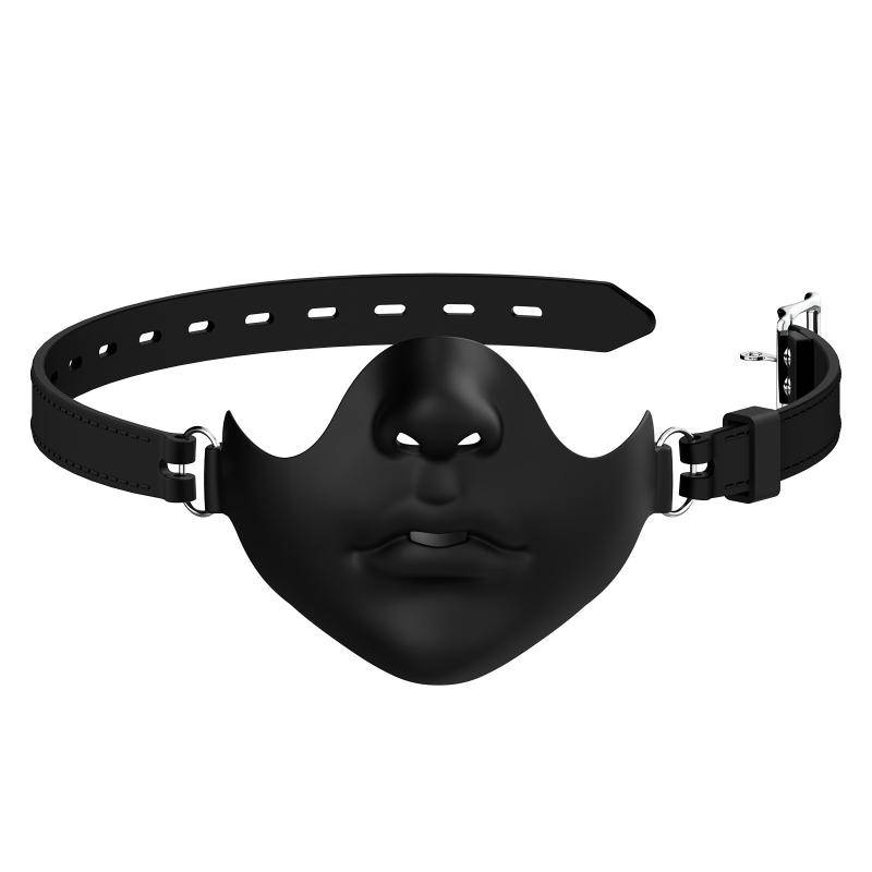 1Pcs Black Resin Half Face Mask With Adjustable Buckle Strap And Realistic Human Face Design For Halloween Cosplay Costume Party