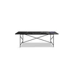 Dining Table 230 - Black Frame - Light Grey Marble