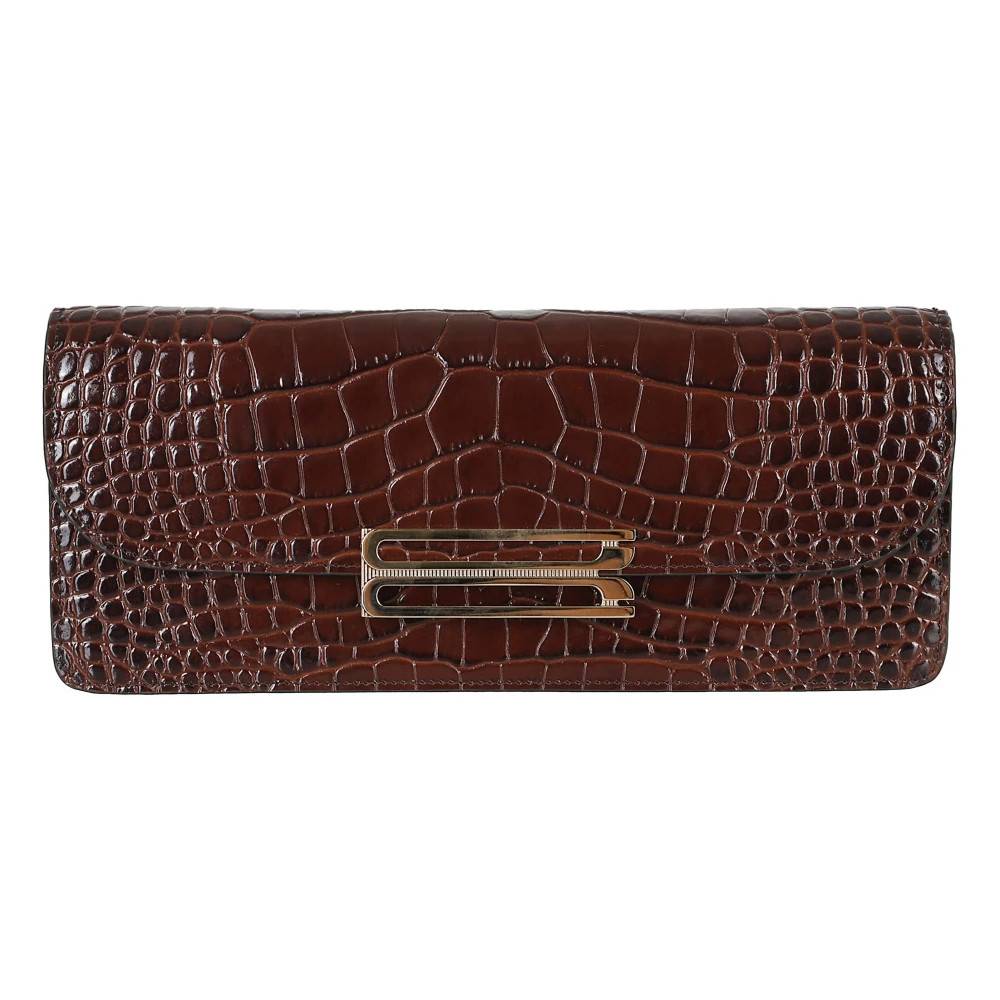 Victoria Beckham Dorian East-West Clutch - Tasker - Dame - Brun - ONE SIZE - Uld