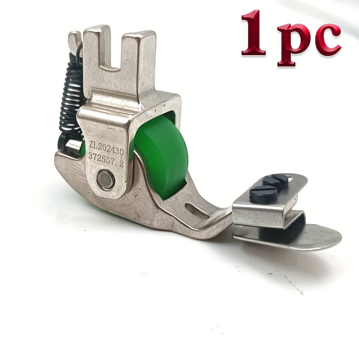T351 Adjustable Width Downward Folding Hemming Curling Presser Foot With Roller For Industrial Sewing Machine Part (rubber Wheel)