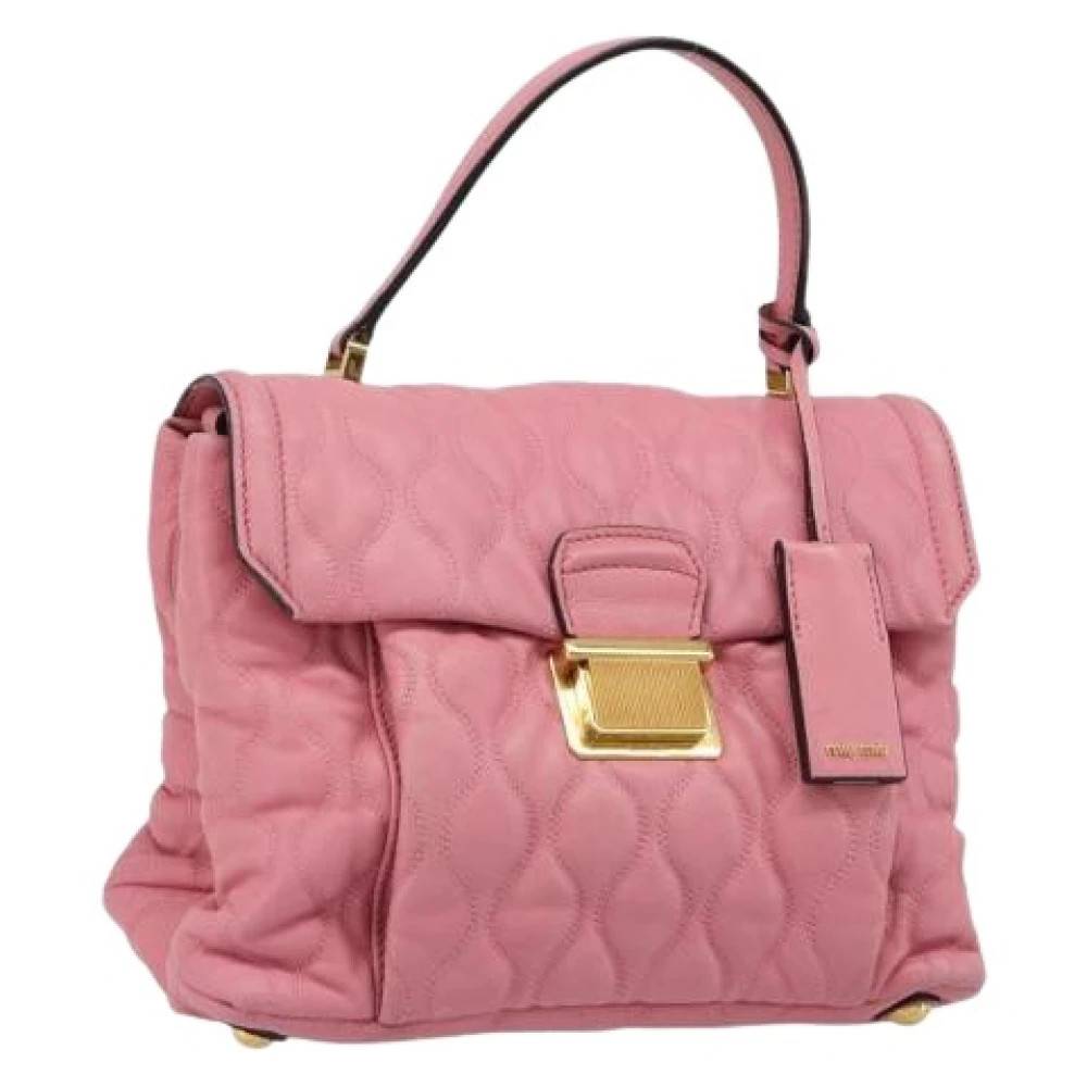 Miu Miu Pre-owned Pre-owned Hand Bag - Vintage - Dame - Lyserød - ONE SIZE - Uld
