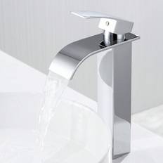 Vattenfall tvättställsblandare Badrumsblandare Tvättställ Badrumsblandare 200 mm pip Blandare i rostfritt stål, förkromad