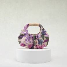 1 st SCULPTEDSTYLE VÄSKOR Färgglad PVC-paljettkontrastnät Broderad blommig bladmolndesign Plisserad avslappnad sommarväska för kvinnor (slumpmässigt b - Mauve Lila