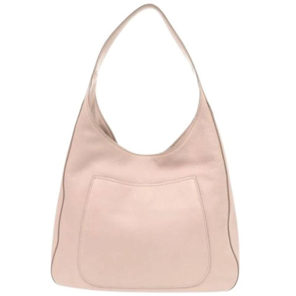 Prada Vintage Pre-owned Vintage Læder Skuldertaske - Vintage - Dame - Lyserød - ONE SIZE - Uld