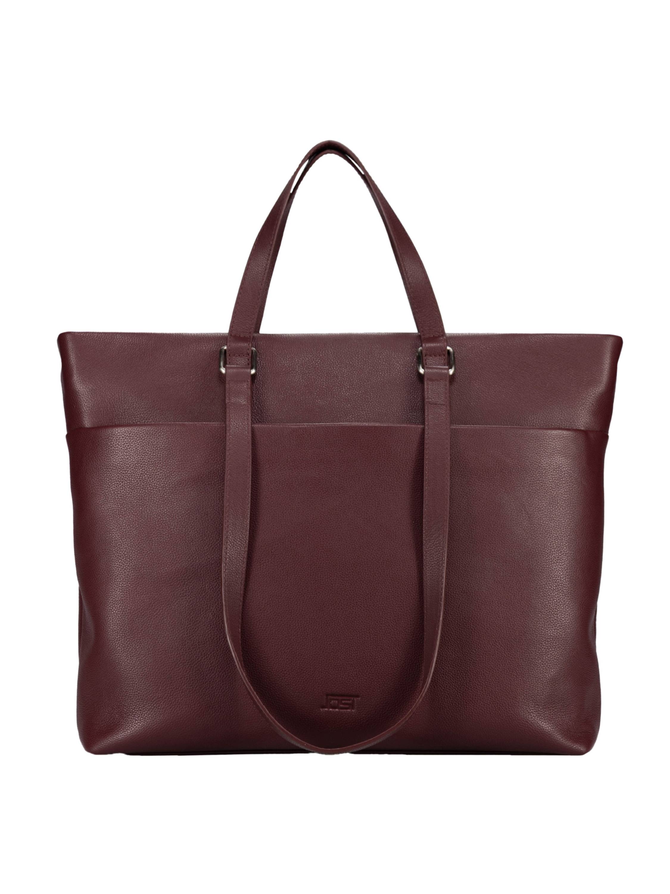 Jost Lysa Business shopper i læder, 36 cm, med laptop-rum  Rød
