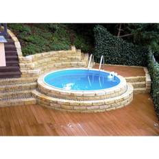 STARTER SET Stahlwandpool Rund Ibiza Ø 460 x 120 cm Blau