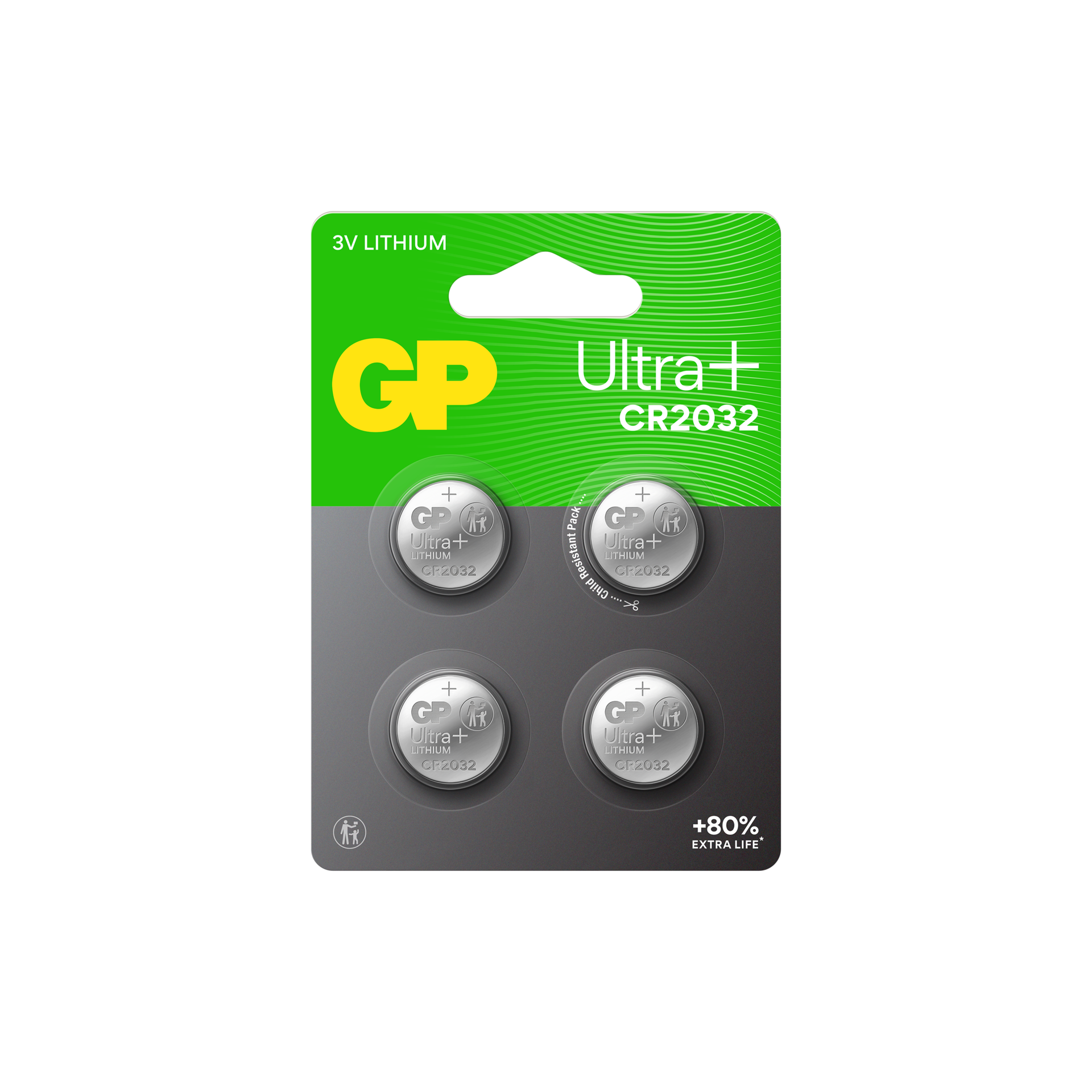 GP Batteries 4-pack Knappcellbatteri Lithium CR2032