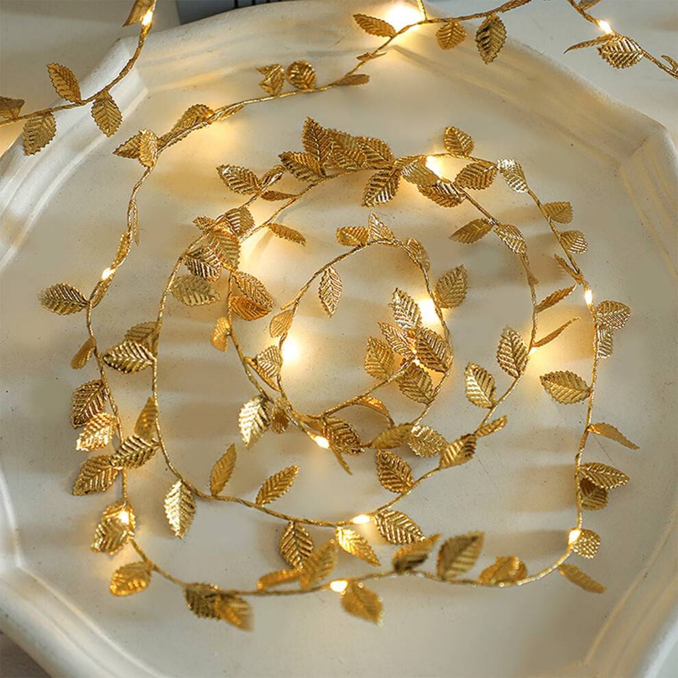Höstlövgirlang med 30 LED-lampor Batteridriven