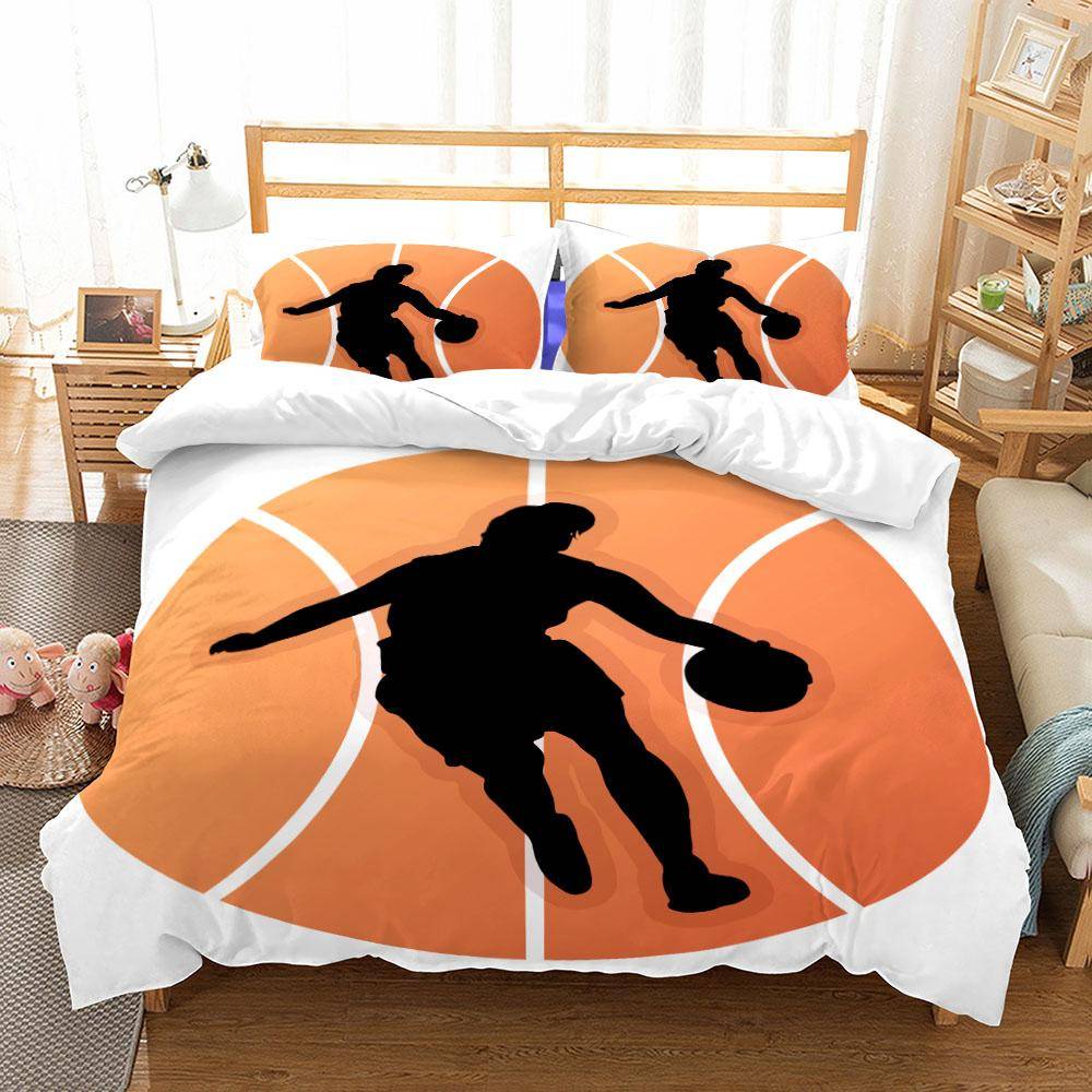 Poster Basketboll Idrottare Påslakanset King Queen Dubbel Full Twin Singel Storlek Sänglinneset 140x210cm