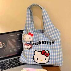 Hello Kitty Canvas Tote Bag, Handbag & Shoulder Bag, Large Capacity For Work, School, Shopping - Multicolor