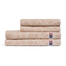 Lexington Velour Jacquard Leaves Handduk 30x50 Beige - Light Beige (30x50)