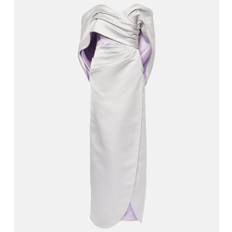 Carolina Herrera Off-shoulder draped satin gown - purple - L