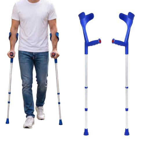 PEPE Mobility Krücken Gehhilfe, Unterarmgehstützen, Blau (2 Stück)