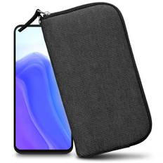 XiRRiX Handytasche für Smartphone 5XL 7" Größe - Modell 2.0 - universal Handyhülle mit Handschlaufe - Handy Hülle mit Reißverschluss - Tasche schwarz/grau