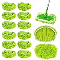 XMSZQU 12 stycken våtservetter återanvändbara golvdukar för Swiffer golvtorkare, våta golvdukar, golvmopp överdrag, för Easy Clean golvtorka