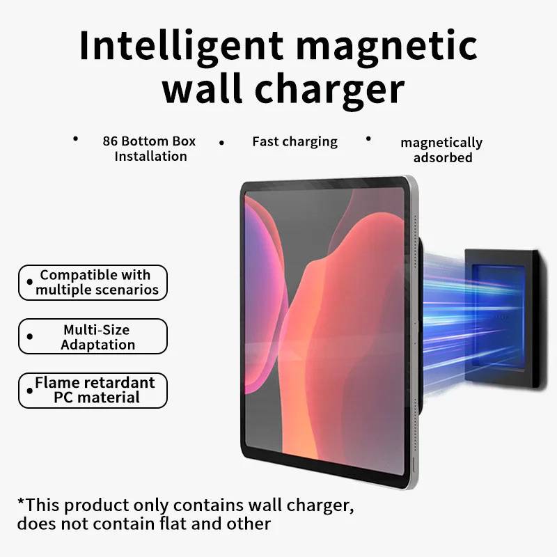 Magnet Tablet Wall Mount Charger Holder for Ipad Wall Mount Charger Stand Bracket Magnetic Wireless Charging Socket Android Kit