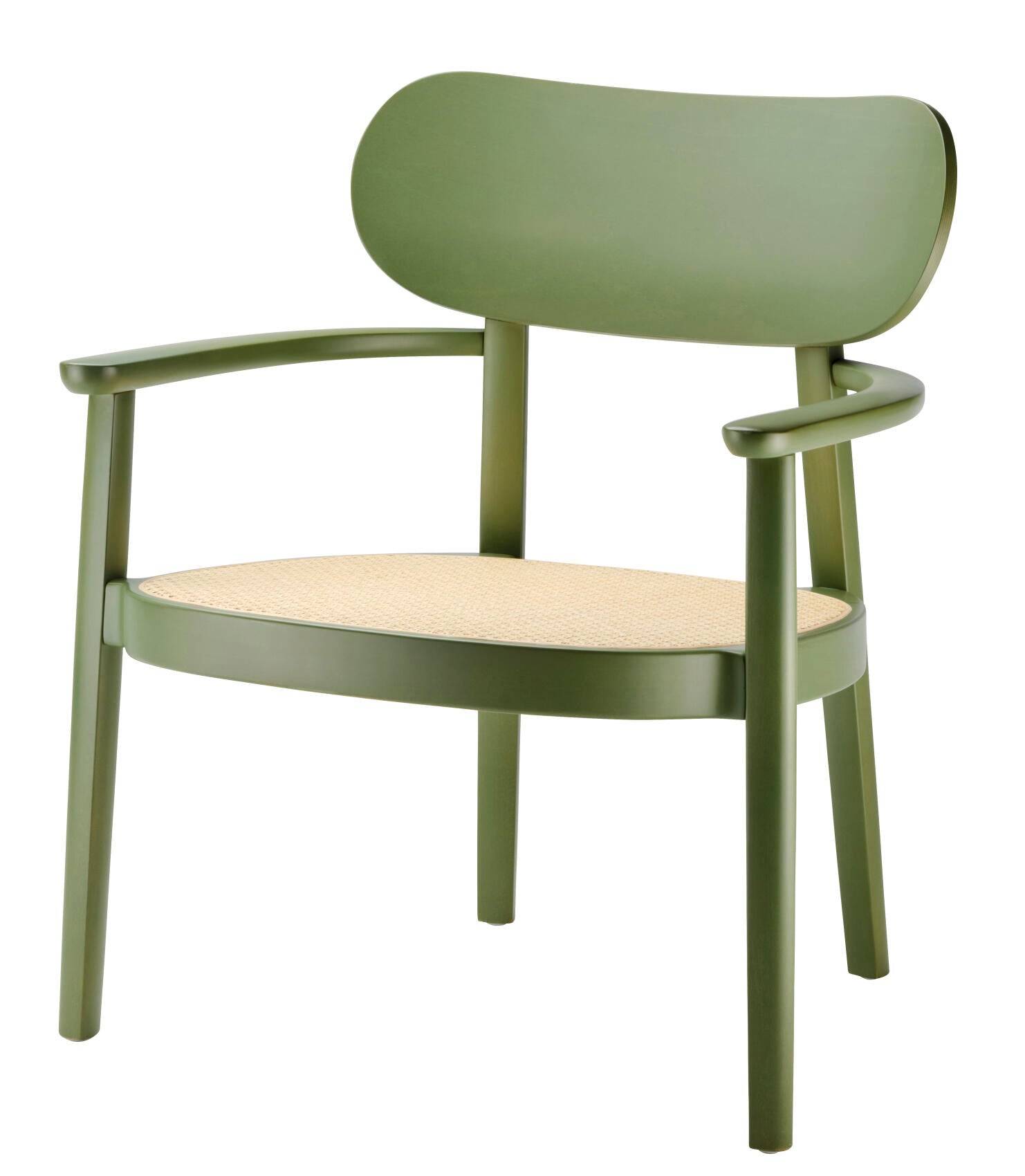 119 F lænestol fra Thonet Nature - Stained beech olive green as RAL 6003 - Jacobsen Plus