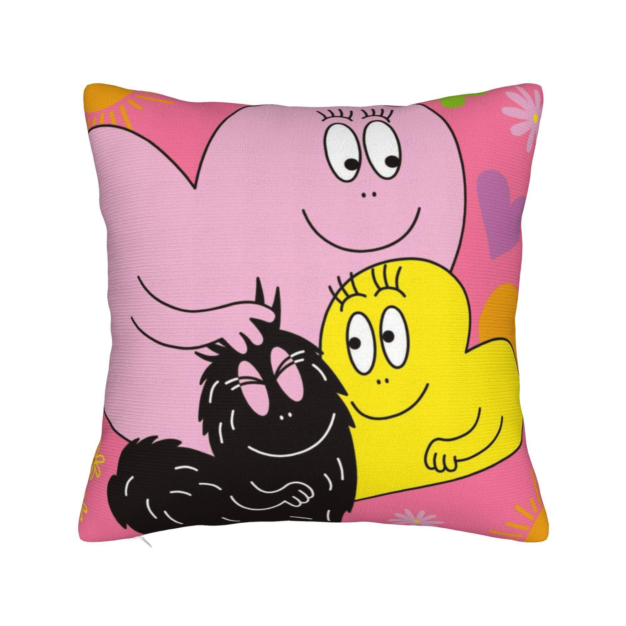Kawaii Barbapapa Tecknad Kuddfodral Merch Mjuk Kuddfodral Dekor Kuddfodral Hem Flera Storlekar