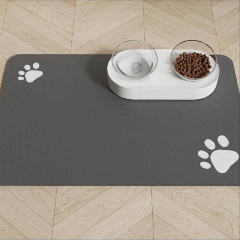 Waterproof Placemat For Dog & Cat Food & Water Bowls, Quick-Dry Rubber Backing S（little Kitten ）、M、L Bsorbent Pet Feeding Mat