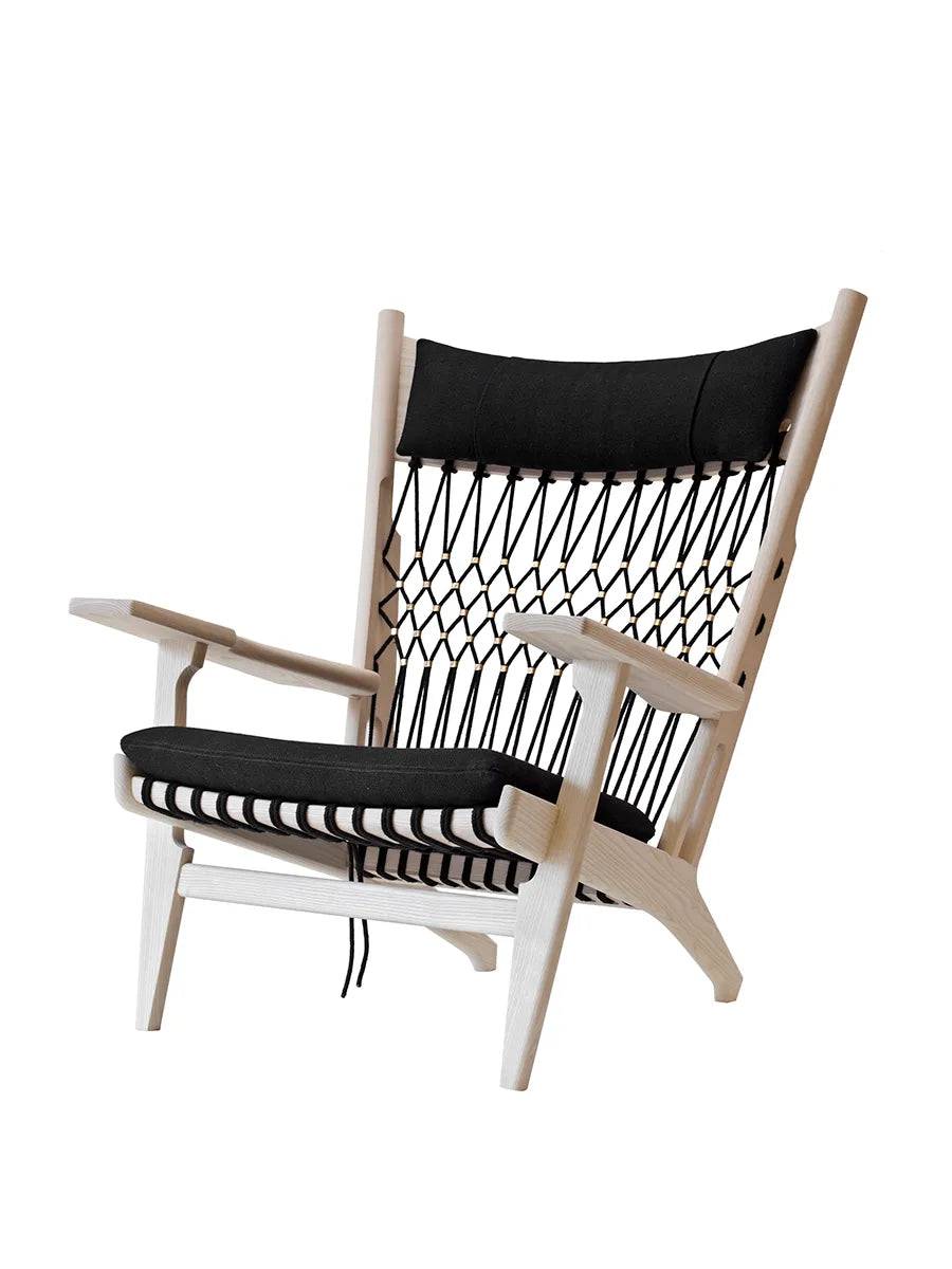 PP129 Netstol af Hans J. Wegner Standardlæder / Ask / Hvid bioolie - Jacobsen Plus