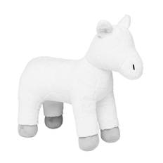 My Hobby Pony, hvid, udekoreret krammedyrs-pony, som indbyder til DIY og hobbyarbejde, 37×15×36 cm