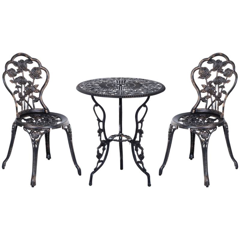 Caféset 3 delar gjuten aluminium