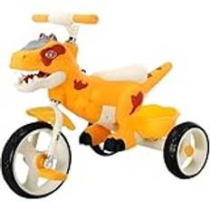 Orange,BESTXH Kids Tricycle for Toddlers-Animal Styling, Big Wheel Kids Trike, Kids Trike with Inflatable-Free Rubber Tires, Storage Basket, Music, Lights for Boys & Girls