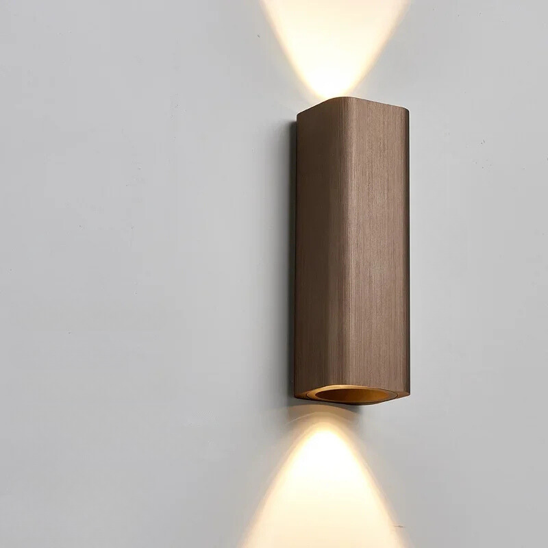 GlowLuxe - Stilig LED-vägglampa för sovrum - Kaffe Liten