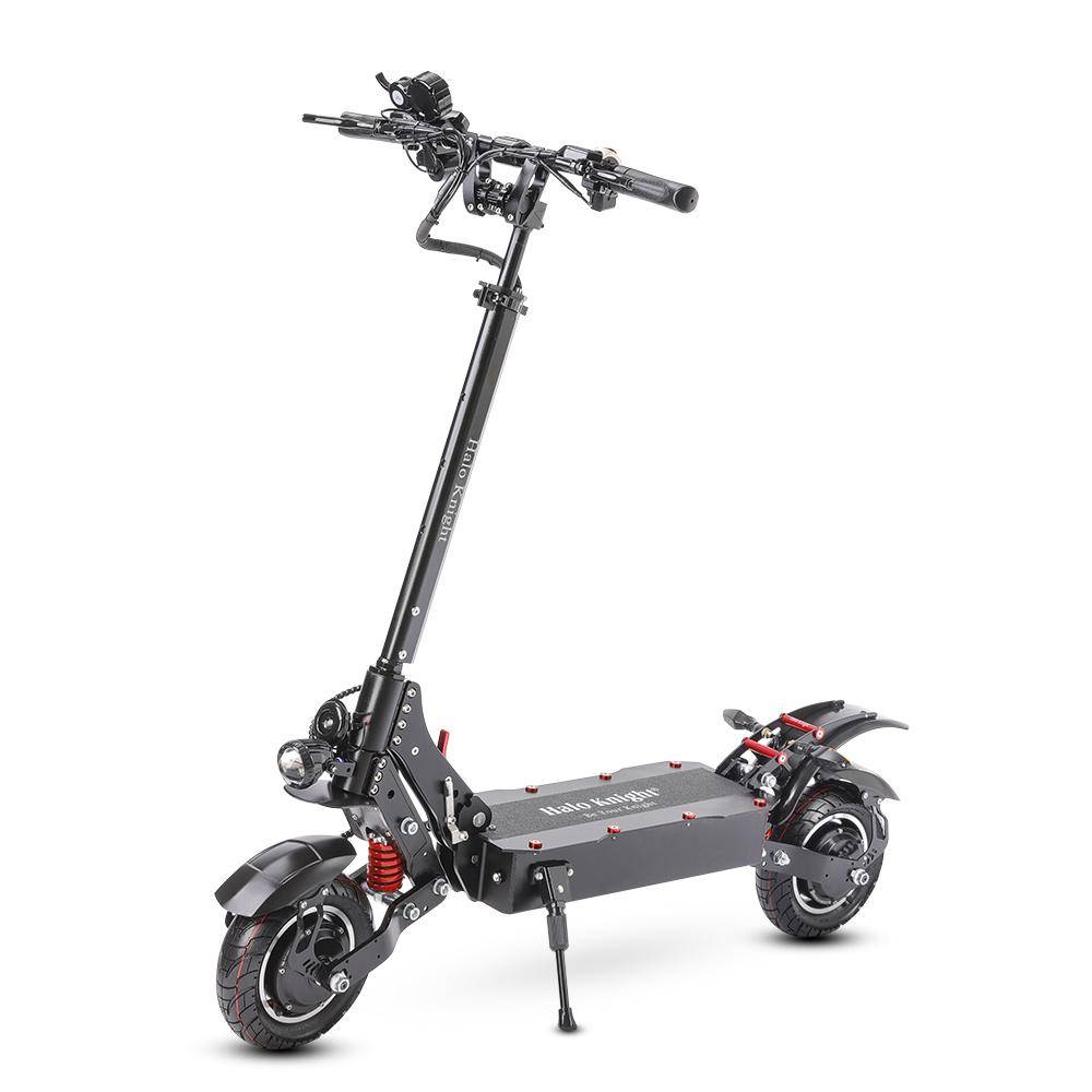 Halo Knight T108 Elsparkcykel Vuxna -2000W DUAL-Motor 52V28.8Ah Batteri 10-tums Hjul Perfekt för Långdistanspendling svart