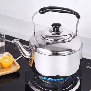 Vattenkokare i rostfritt stål tjockt ljud stort kapacitet induktion spis spis gasspis gas vattenkokare 4 l 5 l 6 l 7l camping kök - 4.5l