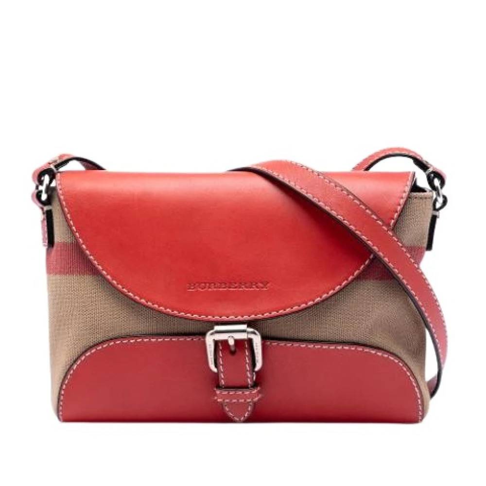 Burberry Vintage Pre-owned The Henham Crossbody Bag - Vintage - Dame - Rød - ONE SIZE - Uld