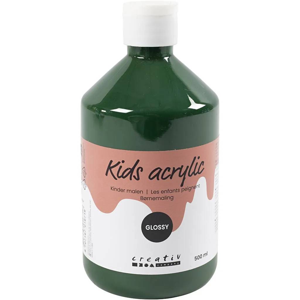 Akrylfärg för Barn Blank - 1 Flaska, 500 ml, Blank, Mörkgrön - A-color - Hobbyfärg för barn - mörkgrön