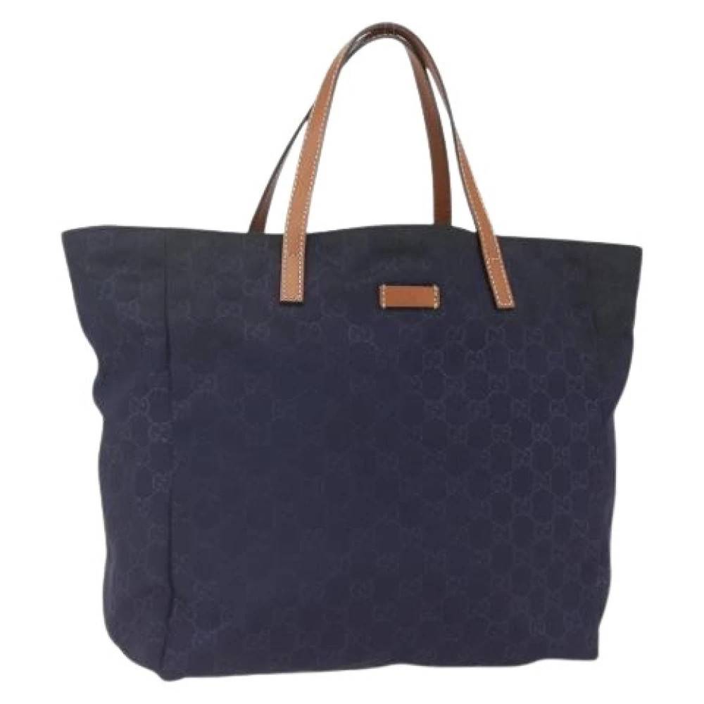 Gucci Vintage Pre-owned Vintage Tote Bag - Vintage - Dame - Blå - ONE SIZE - Uld
