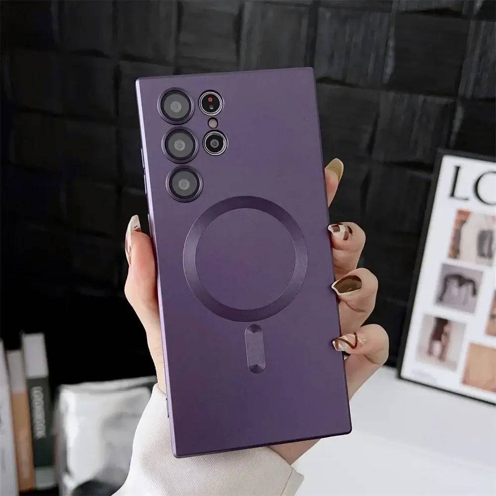 Luxury Matte Magnetic Case for Samsung Phones - Purple / Galaxy S22 5G