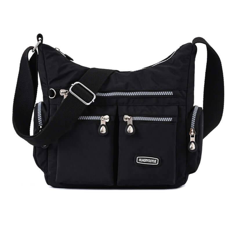 Women Shoulder Bags Multiple Pockets Waterproof Bag - Black