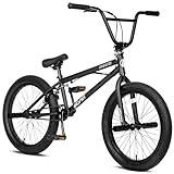 Avasta Hesper Barncykel på 20 tum, Freestyle BMX med 4 pegs, cyklar för barn mellan 6 och 14 år och nybörjare, svart