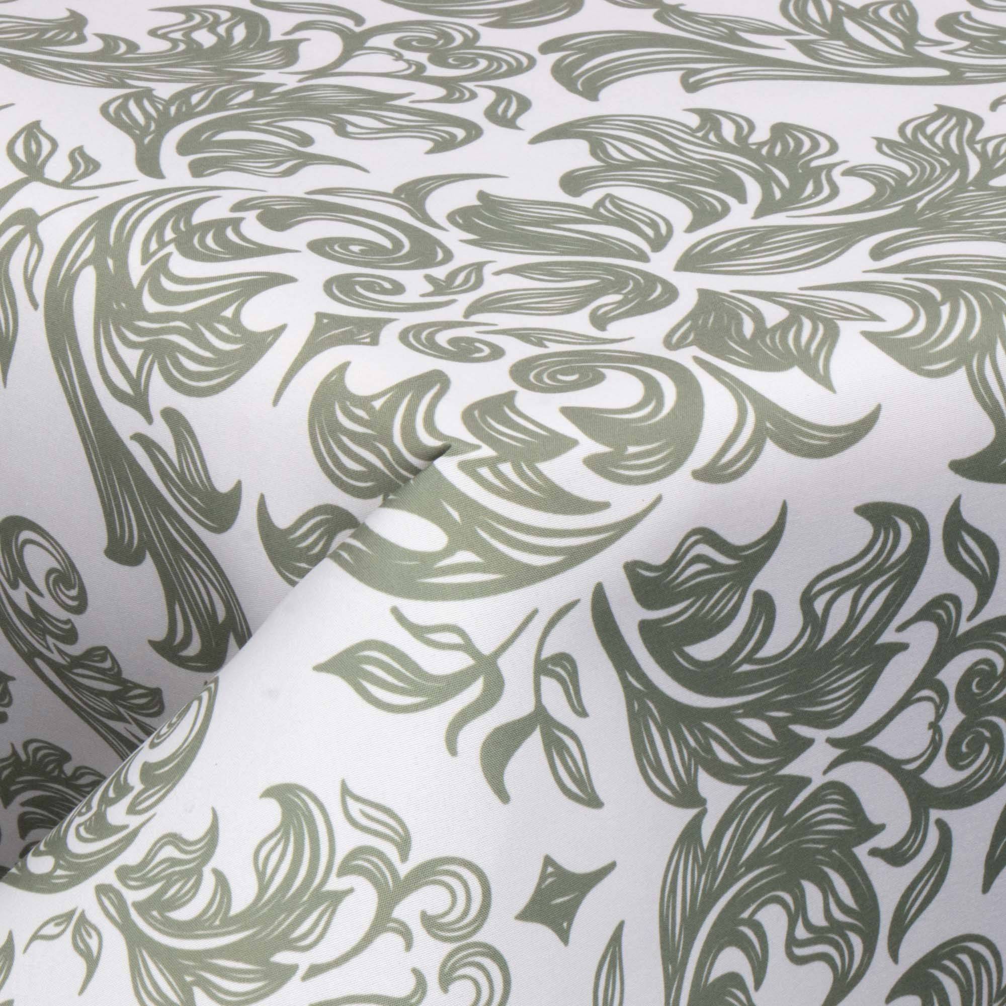 Tekstil voksdug - 140 cm bred - Green Damask - Voksdug med akrylbelægning