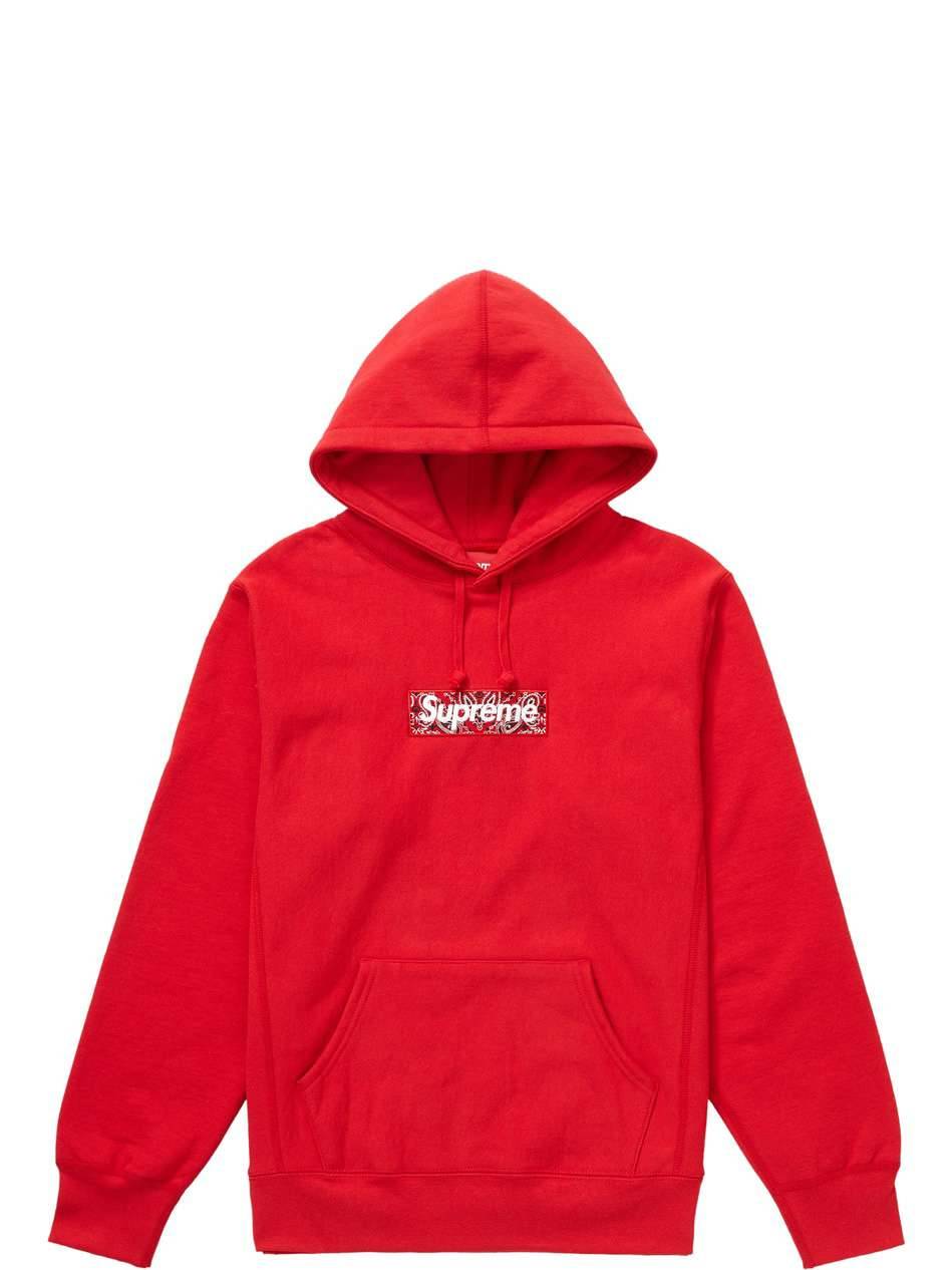 Supreme Bandana Box Logo Hoodie "Red" - L