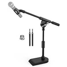 TONOR Justerbart mikrofonstativ för Blue Yeti, viktad bas med vridkoppling, bomarm med 3/8"- och 5/8"-adapter för Blue Snowball och alla mikrofoner, lämplig för inspelning, podcast, gitarr