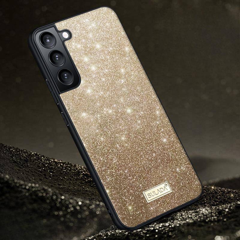 Lämpligt för Samsung S25ultra Telefonfodral Glitterpulver Samsung Stötsäkert 24plus Mode S23 Lyx 22 Läderfodral Samsung Galaxy S23