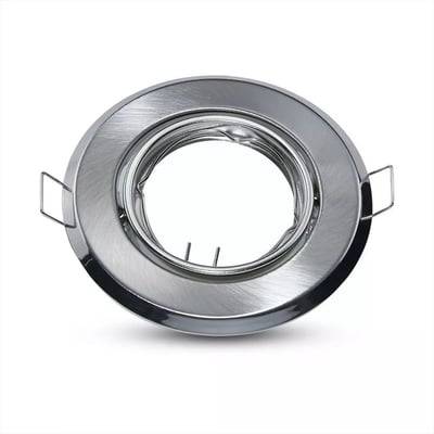 Downlight kit, Ø7 cm hul, Ø9,3 cm, børstet stål, vælg MR16 eller GU10 fatning