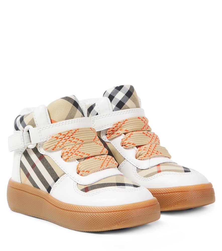Burberry Kids Zapatillas de piel y lona con Burberry Check - multicolor - EU 35