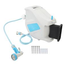 Retractable Garden Hose Reel Wall Mounted Hose Reel with 20M Hose Spray Nozzle Heavy Duty Multi