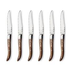 CASA Living Ranch Steakkniv - 6 stk. - Certificeret pakkatræ - Mørkt træ