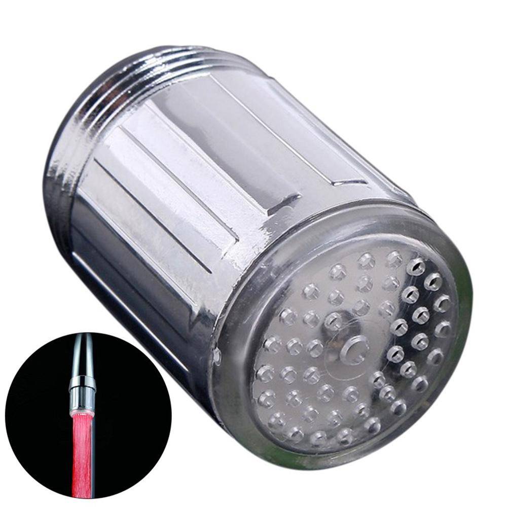 Lyser upp led vattenkran glöd kök dusch kranvatten sparande nyhet självlysande kran munstycke huvud badrumslampa - Röd färg