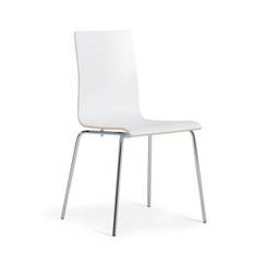 Skalstol, stabelbare Alma, kan stables, 4-pak, hvid/krom