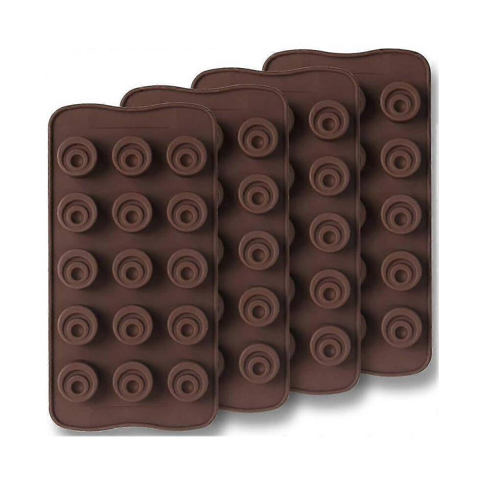 4 Mini 15 Cavity Cups with Dots Chocolate Silicone Molds for Keto, Chocolate, Peanut Butter Candies