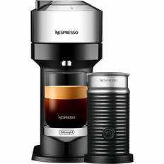 Vertuo Next Deluxe Value Pack, kaffemaskine og mælkeskummer, pure chrome